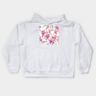 Watercolor Orchid Pattern 5 Kids Hoodie